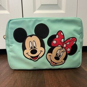 Stoney Clover Lane Mint Green Cosmetic Bag with Mickey and Minnie